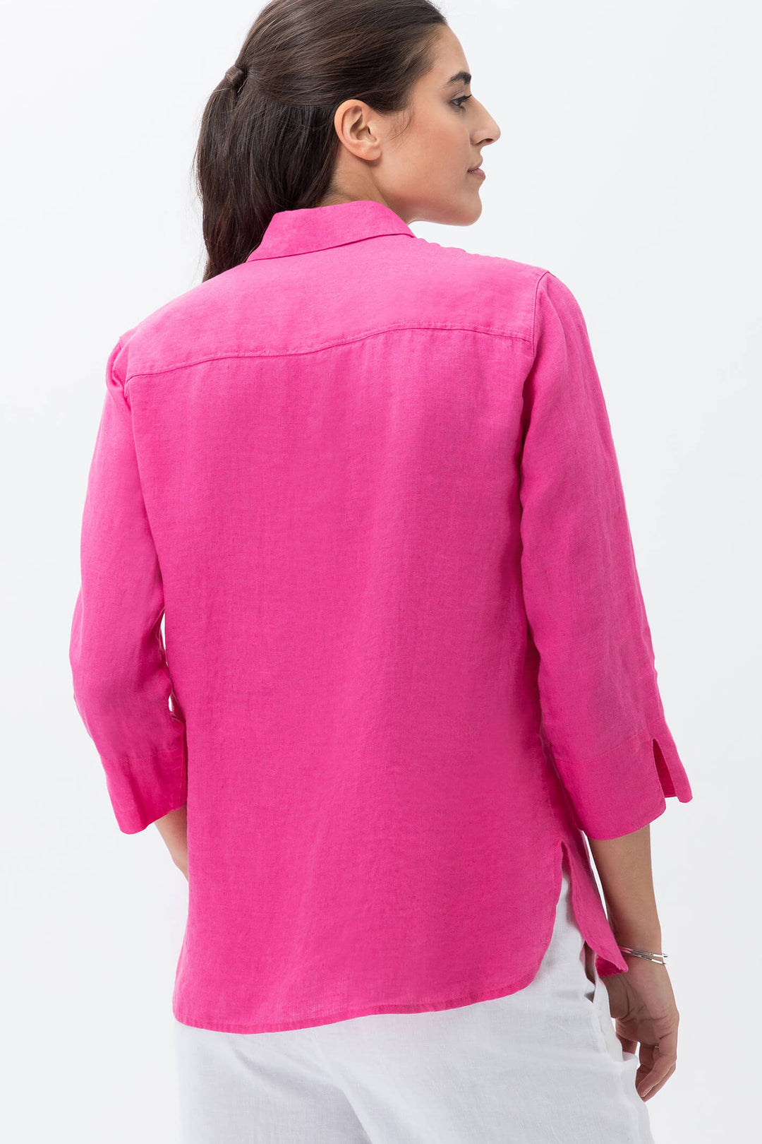 Brax 42-7038-85 Vicki Flush Pink Linen Shirt - Shirley Allum Boutique