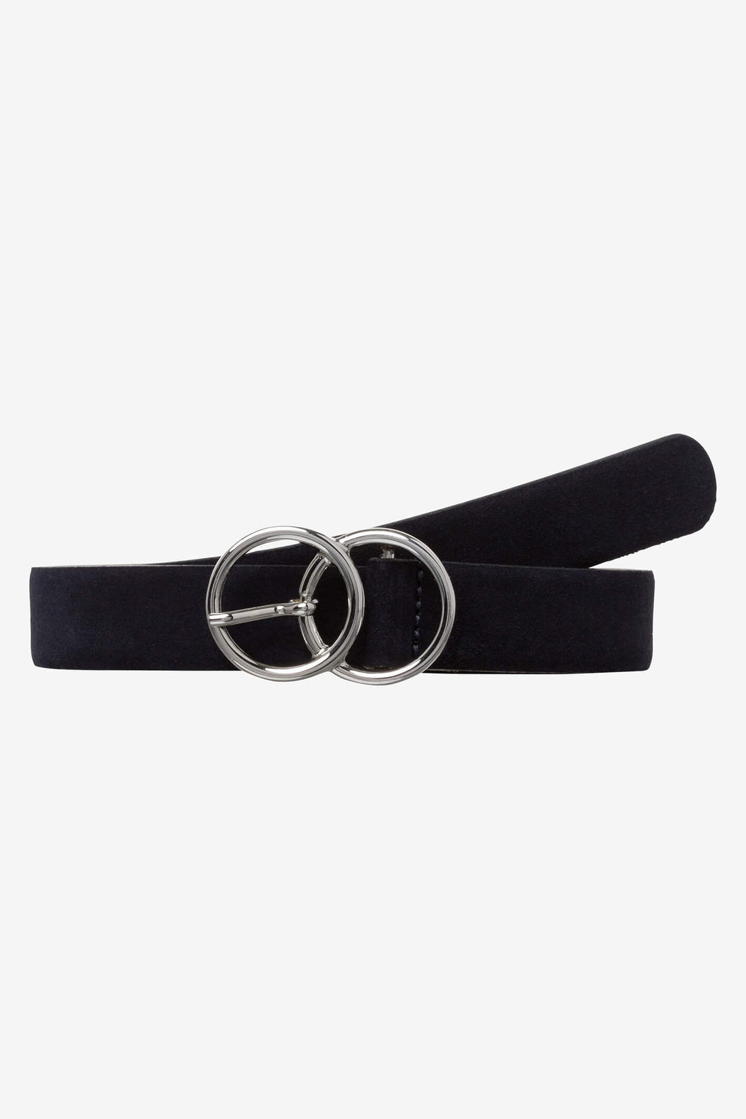 Brax 51-0917 22 Navy Suede Ladies Double Ring Belt - Shirley Allum Boutique