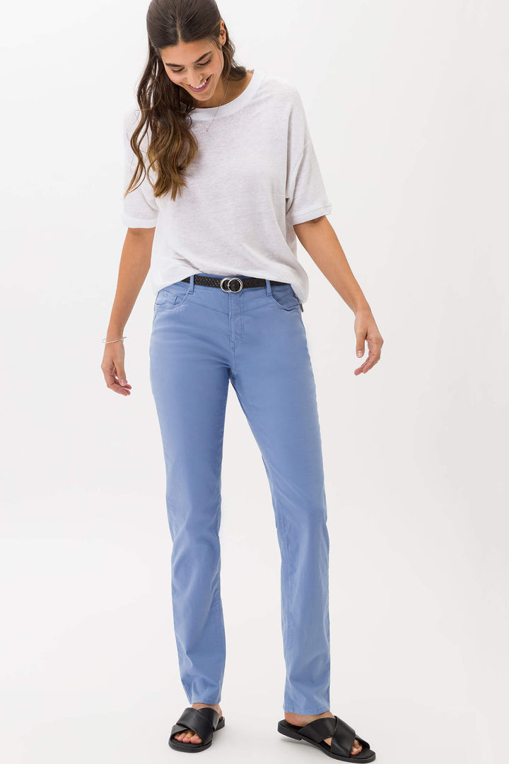 Brax 71-1458 27 Mary Blue Five Pocket Trousers - Shirley Allum Boutique