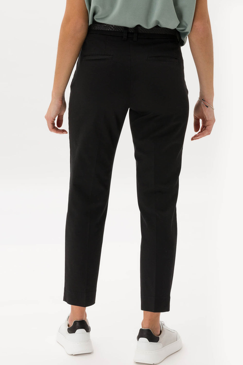 Brax 72-1458 01 Black Mara S Slim Fit Cropped Chino Trousers - Shirley Allum Boutique