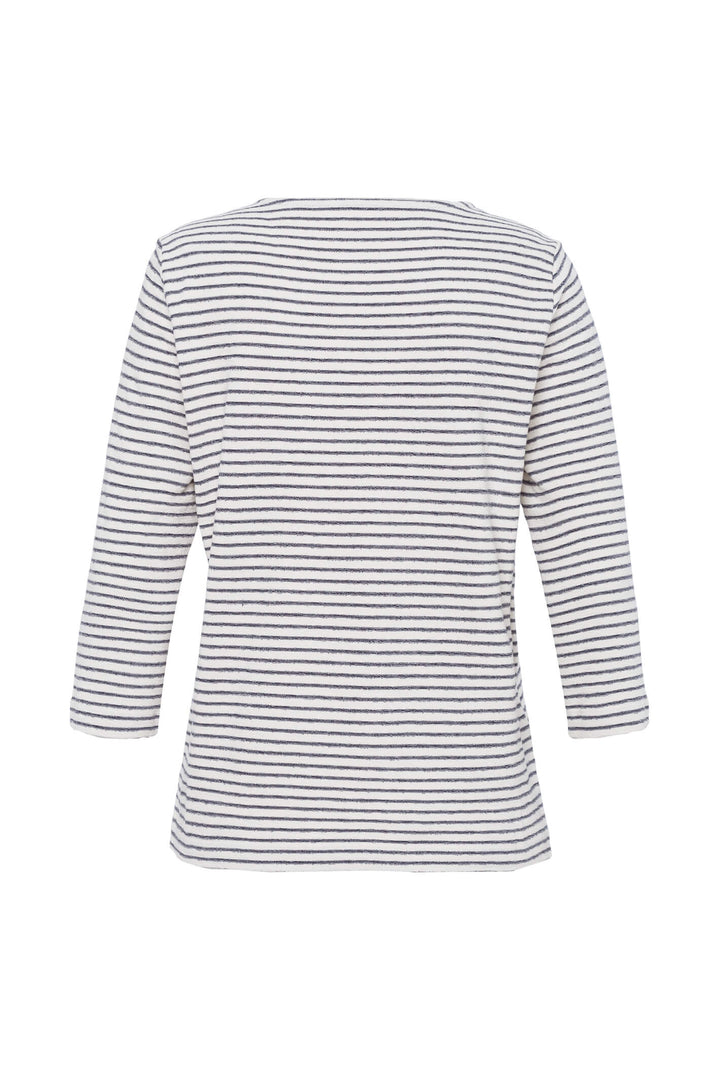 Brax Bonnie 35-3804/20 Marine Blue Striped Long Sleeve Top - Shirley Allum Boutique