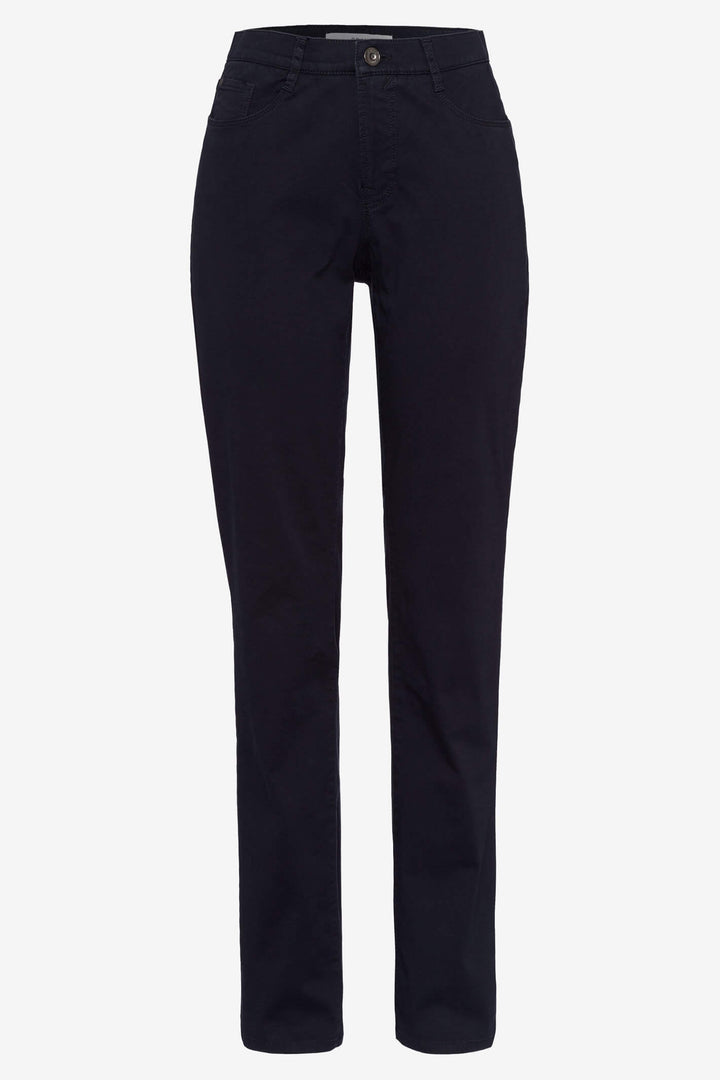 Brax Carola 70-1520 21 Cotton Satin Perma Blue Navy Jean - Shirley Allum Boutique