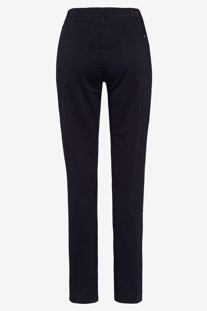 Brax Carola 70-1520 21 Cotton Satin Perma Blue Navy Jean - Shirley Allum Boutique