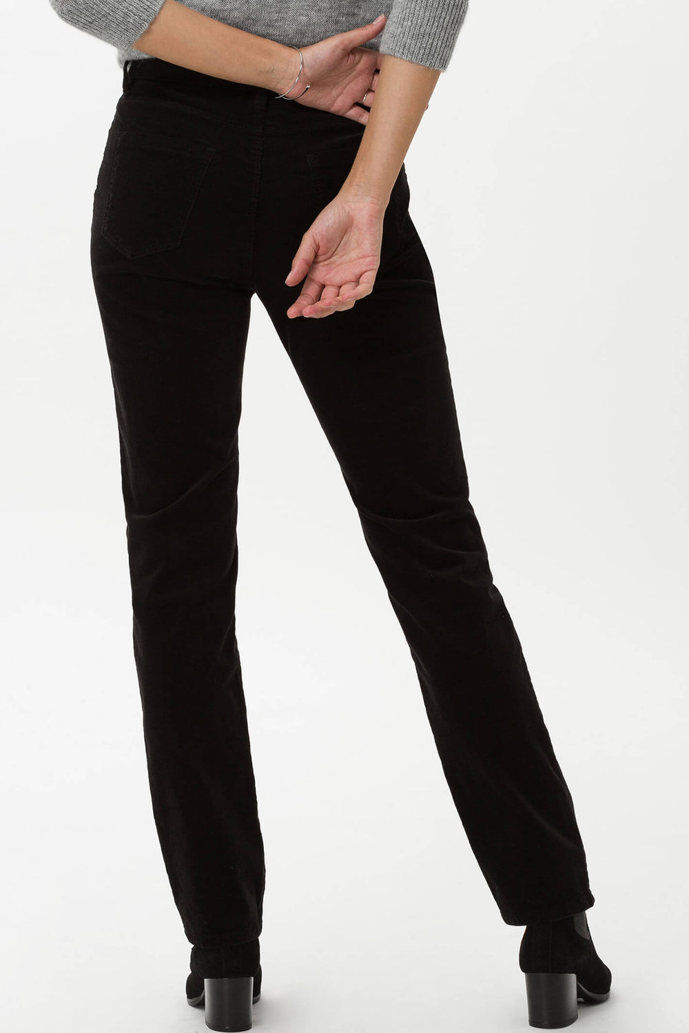 Brax Carola 75-1737 02 Cosy Corduroy Black Trouser - Shirley Allum Boutique