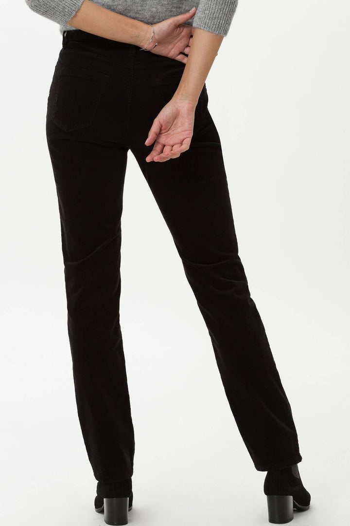Brax Carola 75-1737 02 Cosy Corduroy Black Trouser - Shirley Allum Boutique
