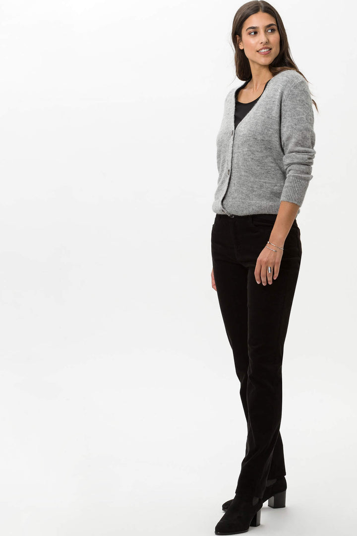 Brax Carola 75-1737 02 Cosy Corduroy Black Trouser - Shirley Allum Boutique