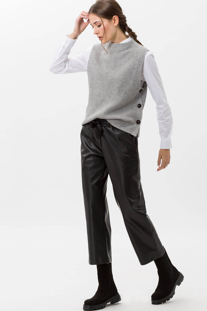 Brax Emilia 35-9059 07 Grey Turtleneck Sleeveless Jumper - Shirley Allum Boutique