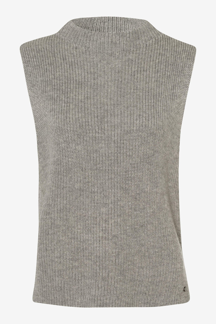 Brax Emilia 35-9059 07 Grey Turtleneck Sleeveless Jumper - Shirley Allum Boutique