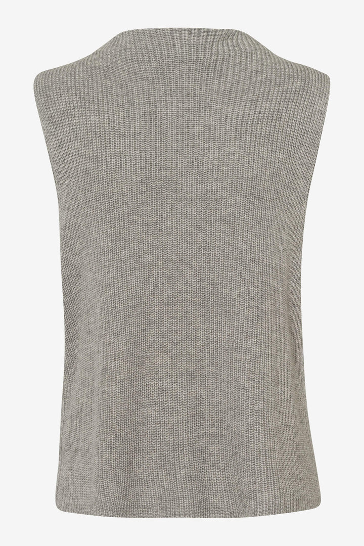 Brax Emilia 35-9059 07 Grey Turtleneck Sleeveless Jumper - Shirley Allum Boutique