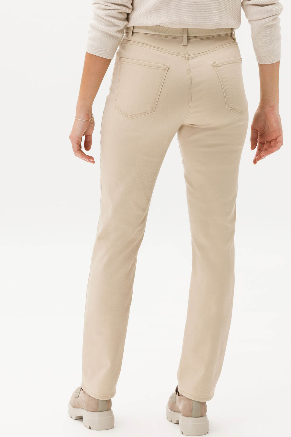 Brax 72-4058 56 Mary Sand Beige Slim Fit Straight Cut Five Pocket Jeans - Shirley Allum Boutique
