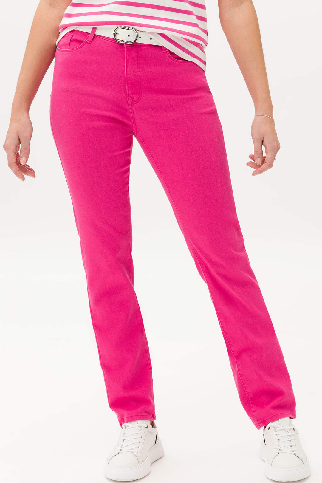 Brax 72-4058 85 Mary Flush Pink Slim Fit Straight Cut Five Pocket Jeans - Shirley Allum Boutique