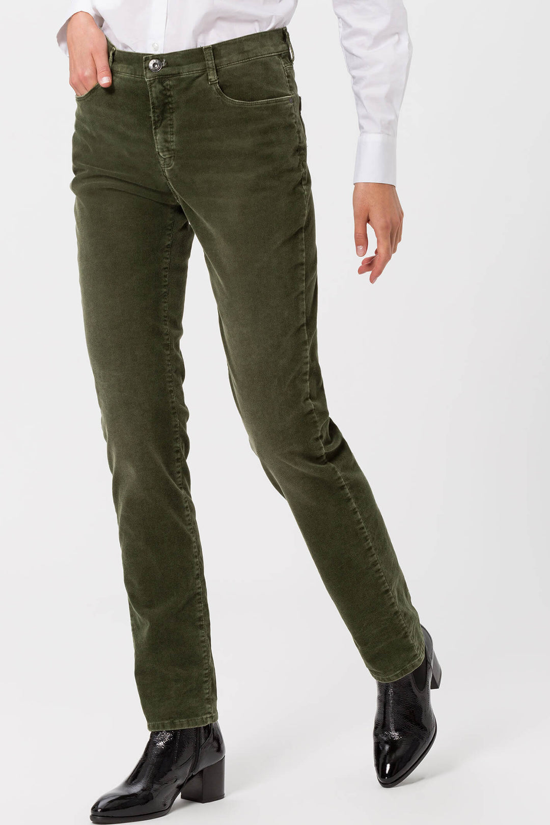 Brax Mary 75-1737 33 Vintage Khaki Green Corduroy Jean - Shirley Allum