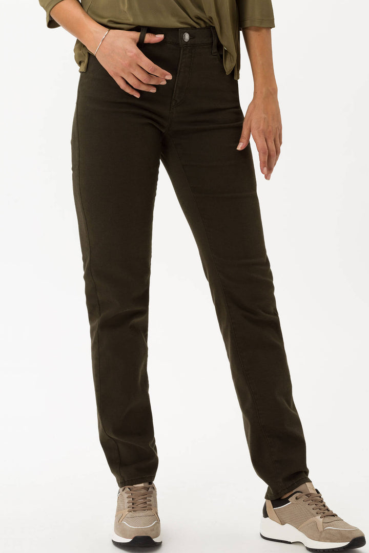 Brax Mary 75-4007/32 Dark Olive Green Slim Fit Jean - Shirley Allum Boutique