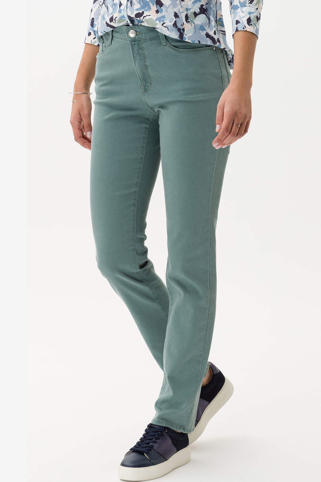 Brax Mary 79-4054 32 Blue Planet Sage Green Slim Fit Jeans - Shirley Allum Boutique