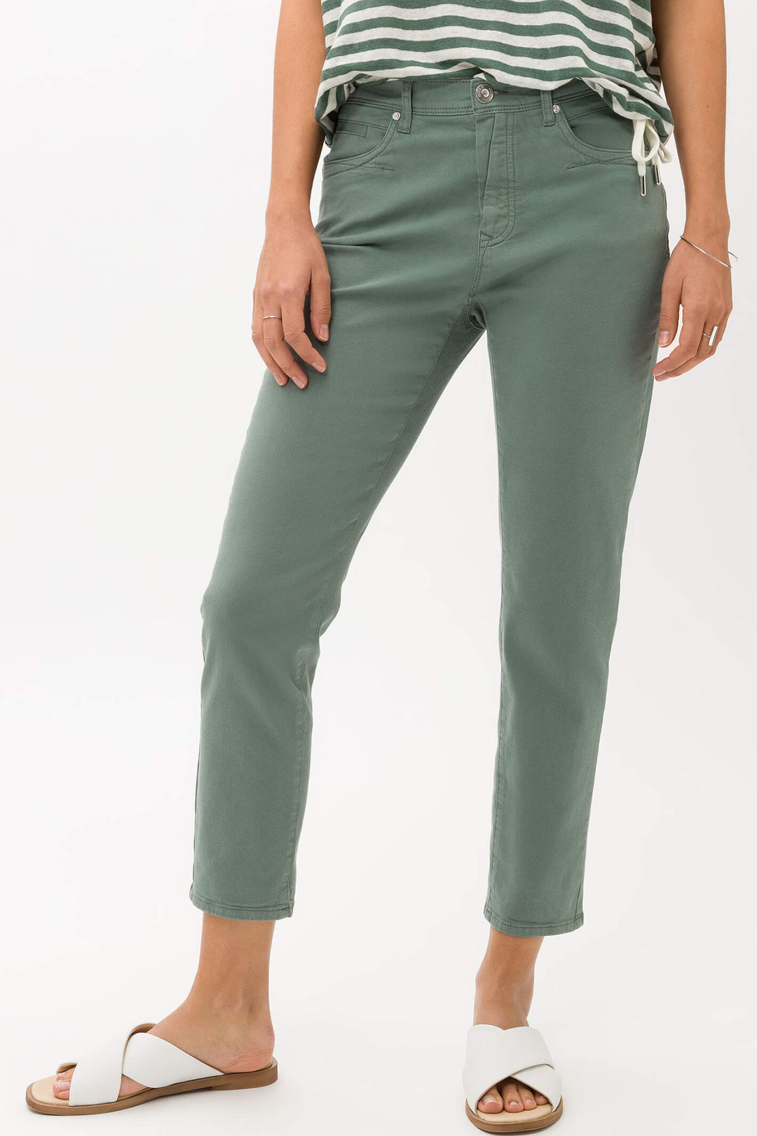 Brax Mary S 71-7558 35 Mary S Agava Green Ultra Light Slim Fit Jeans - Shirley Allum Boutique