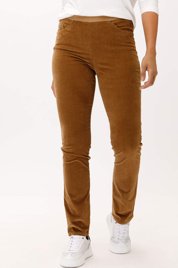 Brax Raphaela Pamina 19-1434 54 Camel Cord Pull-On Jeans - Shirley Allum Boutique