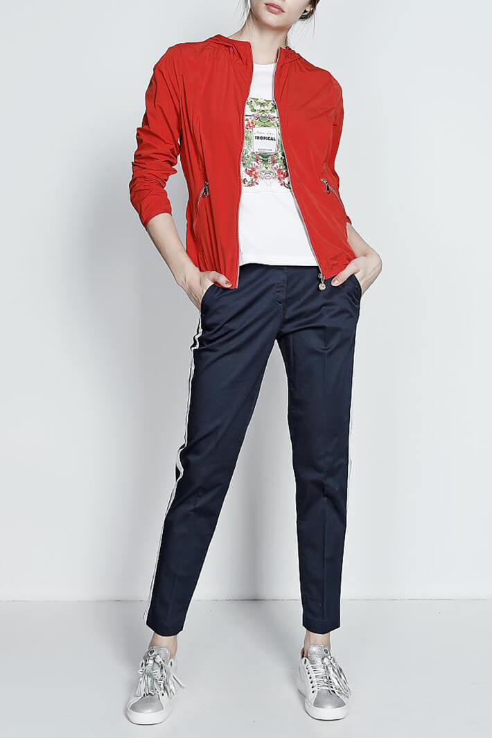 Brax Rivoli 96-6408 40 Red Jacket With Hood - Shirley Allum Boutique