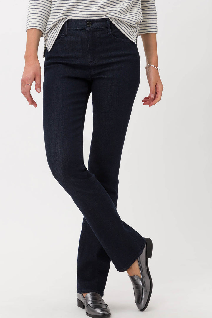 Brax Shakira 79-1004 22 Dark Navy Blue Straight Slight Flare Jeans - Shirley Allum Boutique