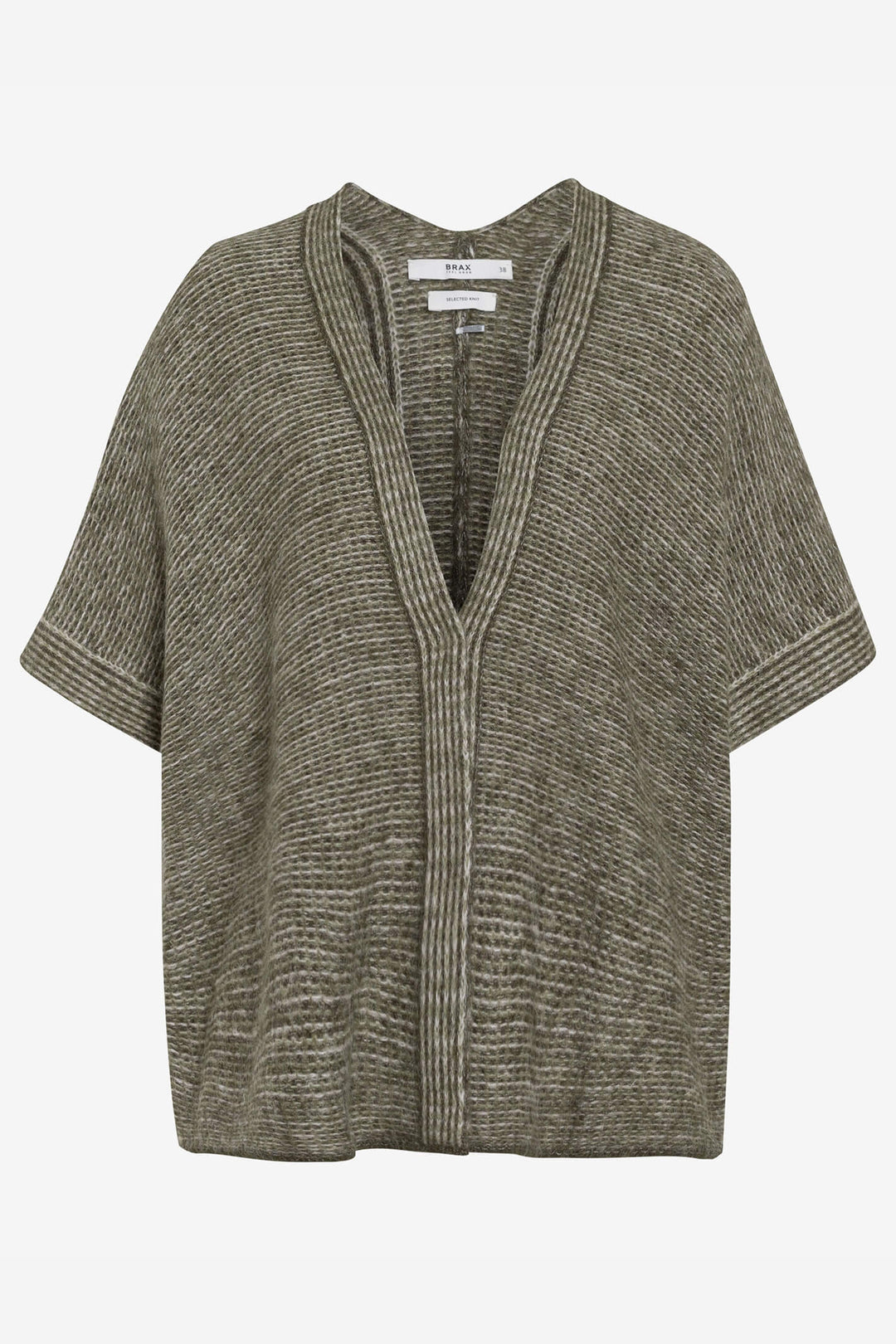 Brax Taylor 39-2264 33 Khaki Green Casual Cut Cardigan - Shirley Allum Boutique