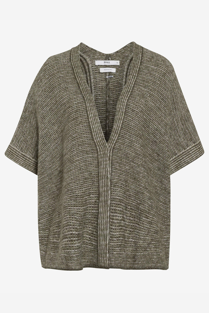 Brax Taylor 39-2264 33 Khaki Green Casual Cut Cardigan - Shirley Allum Boutique