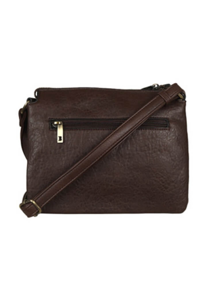 Bulaggi 31227.23 Dark Brown Cracky Crossover Handbag - Shirley Allum Boutique