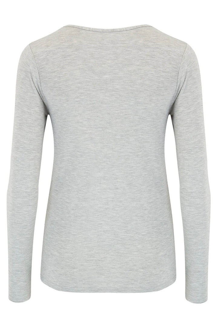Charnos 158236 Second Skin Grey Long Sleeve Thermal Top - Shirley Allum Boutique