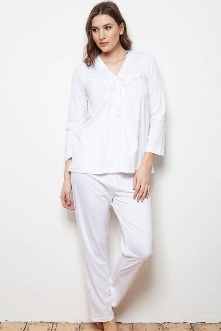Cottonreal Tanya Mercerised Jersey Slip-On Pyjamas - Shirley Allum Boutique