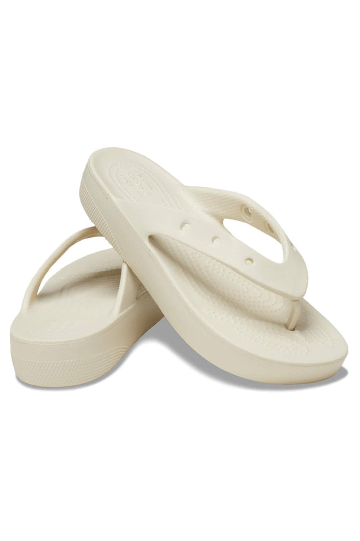 Crocs Classic Platform Flip 207714 Bone Sandal - Shirley Allum Boutique