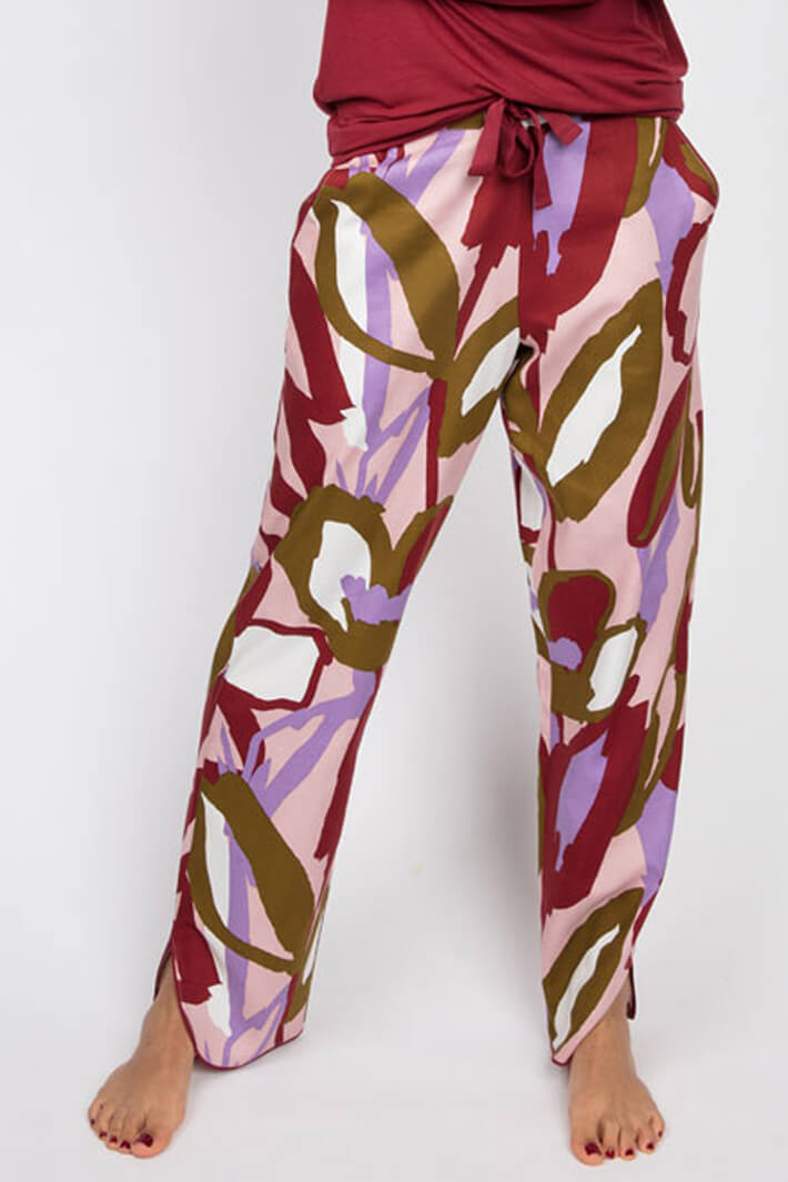 Cyberjammies 4904 Khaki Nina Floral Print Pyjama Pants - Shirley Allum Boutique