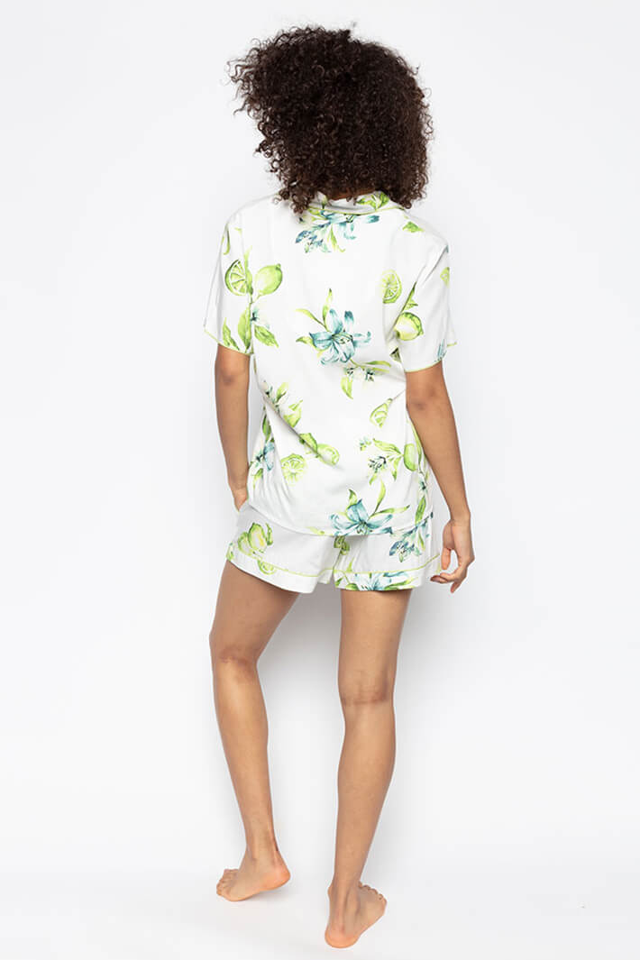 Cyberjammies 9148 Gina Lime Print Pyjama Top - Shirley Allum Boutique