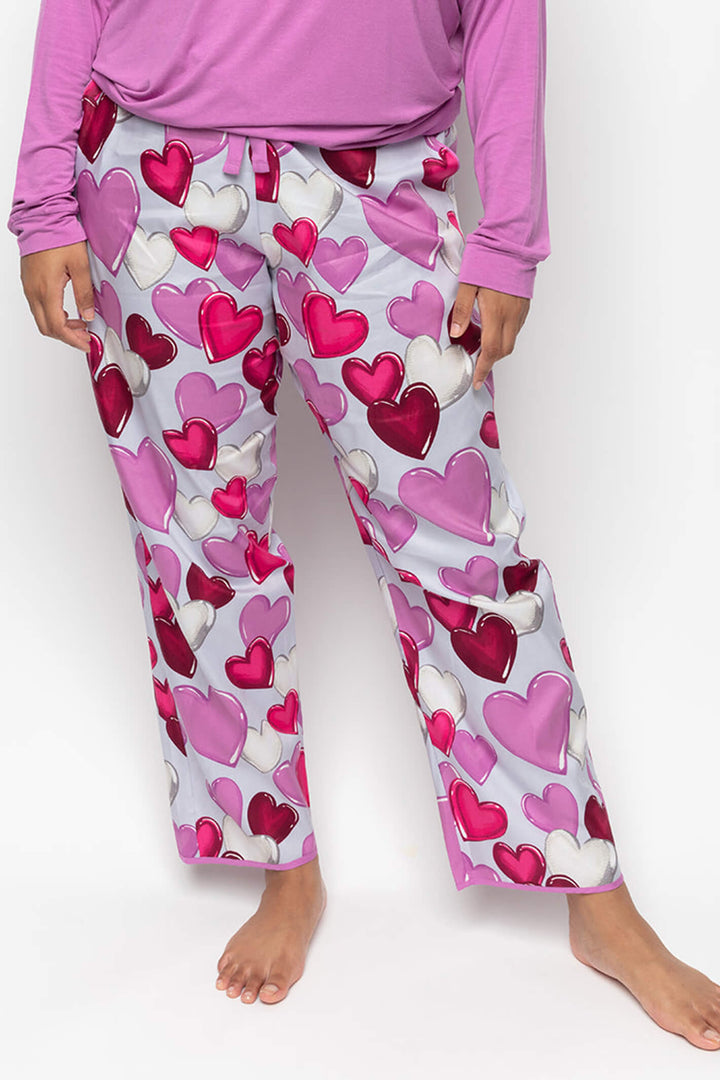 Cyberjammies 9559 Viola Heart Print Grey Pyjama Pants - Shirley Allum Boutique