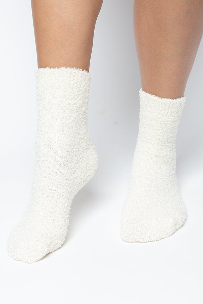 Cyberjammies 9704 Fluffy Chenille Ivory Socks - Shirley Allum Boutique