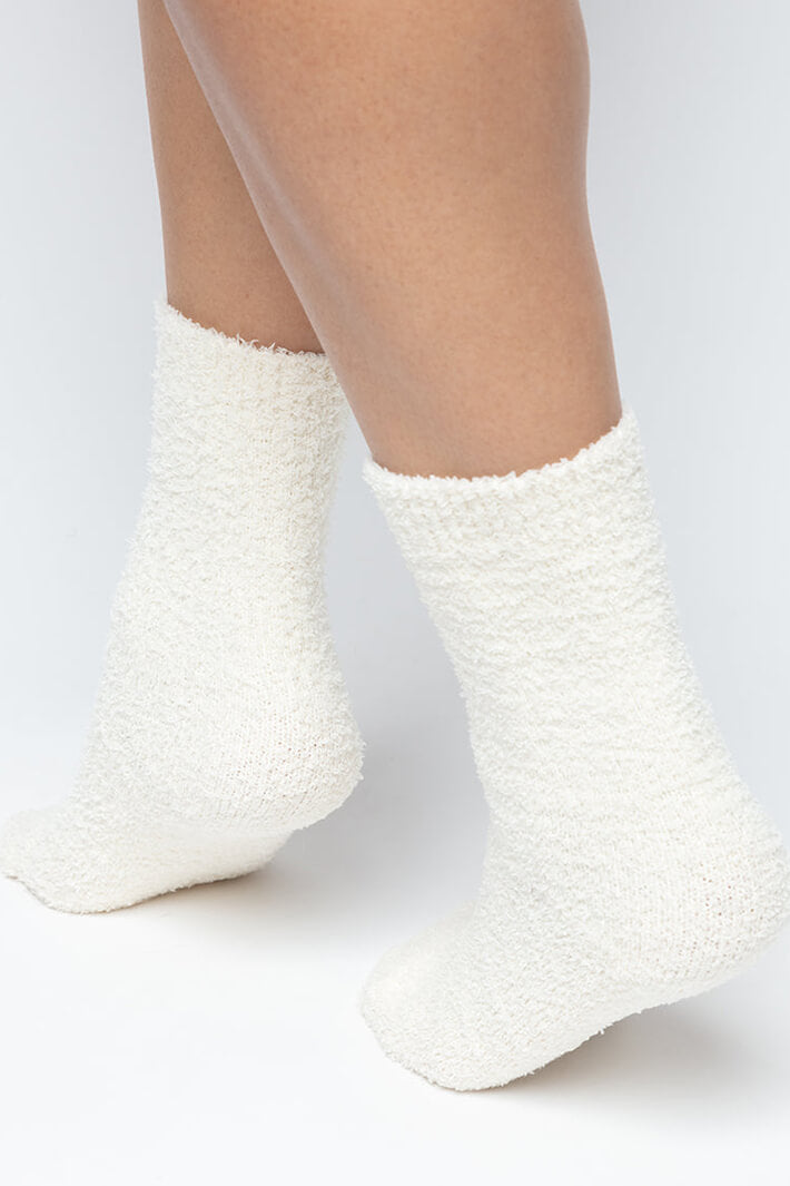 Cyberjammies 9704 Fluffy Chenille Ivory Socks - Shirley Allum Boutique