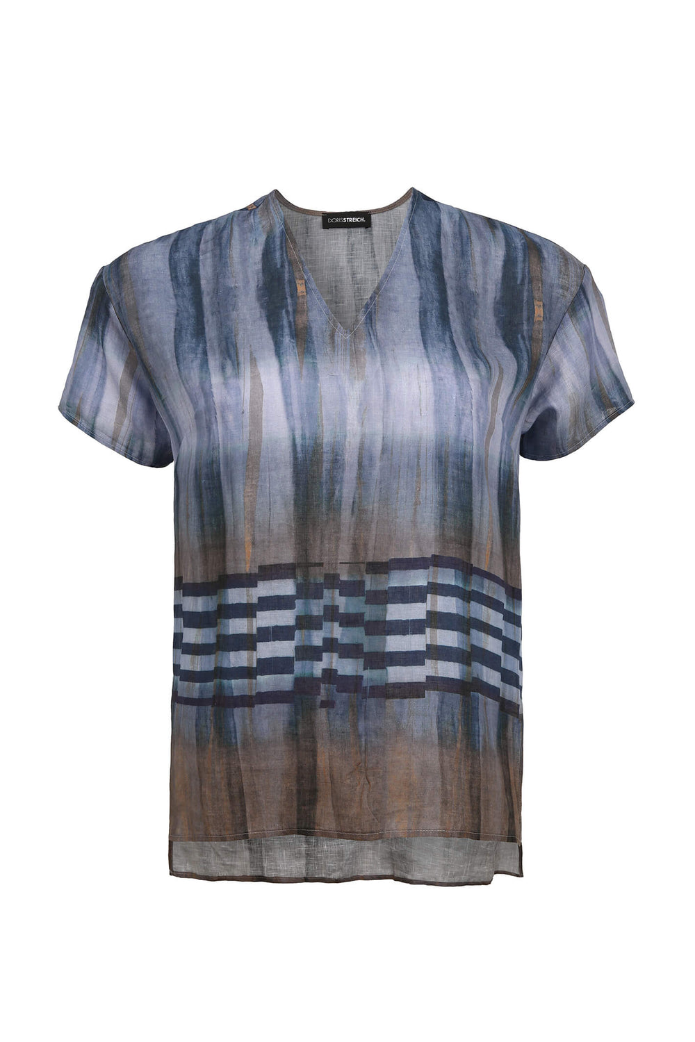 Doris Streich 208 639 59 Blue V-Neck Top - Shirley Allum