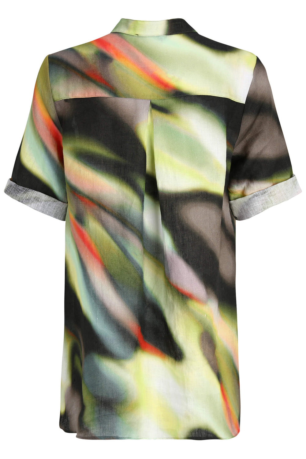 Doris Streich 257 675 Green Print Split Neck Top - Shirley Allum Boutique