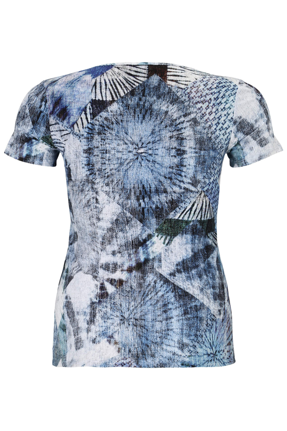 Doris Streich 262 503 Blue Print Short Sleeve Top - Shirley Allum Boutique