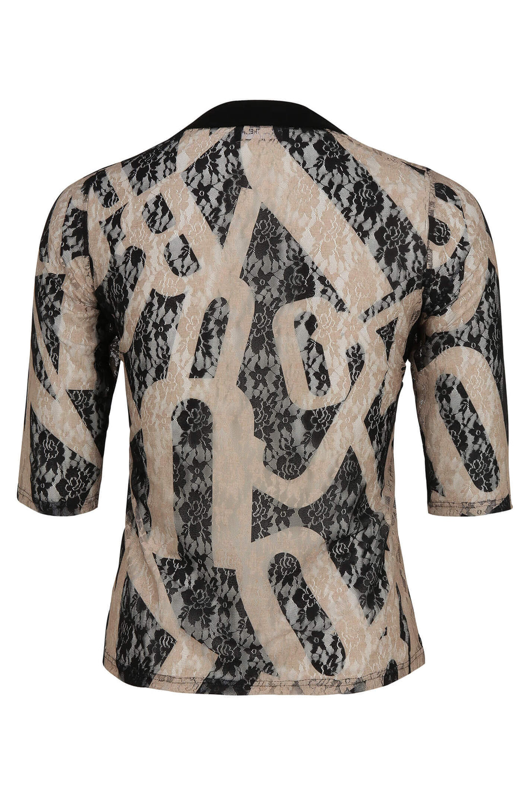 Doris Streich 345 754 88 Black Lace Sand Motif Zip Front Jacket - Shirley Allum Boutique