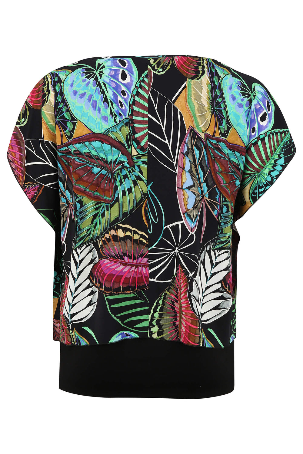 Doris Streich 475 289 98 Leaf Print Black Blouse - Shirley Allum Boutique
