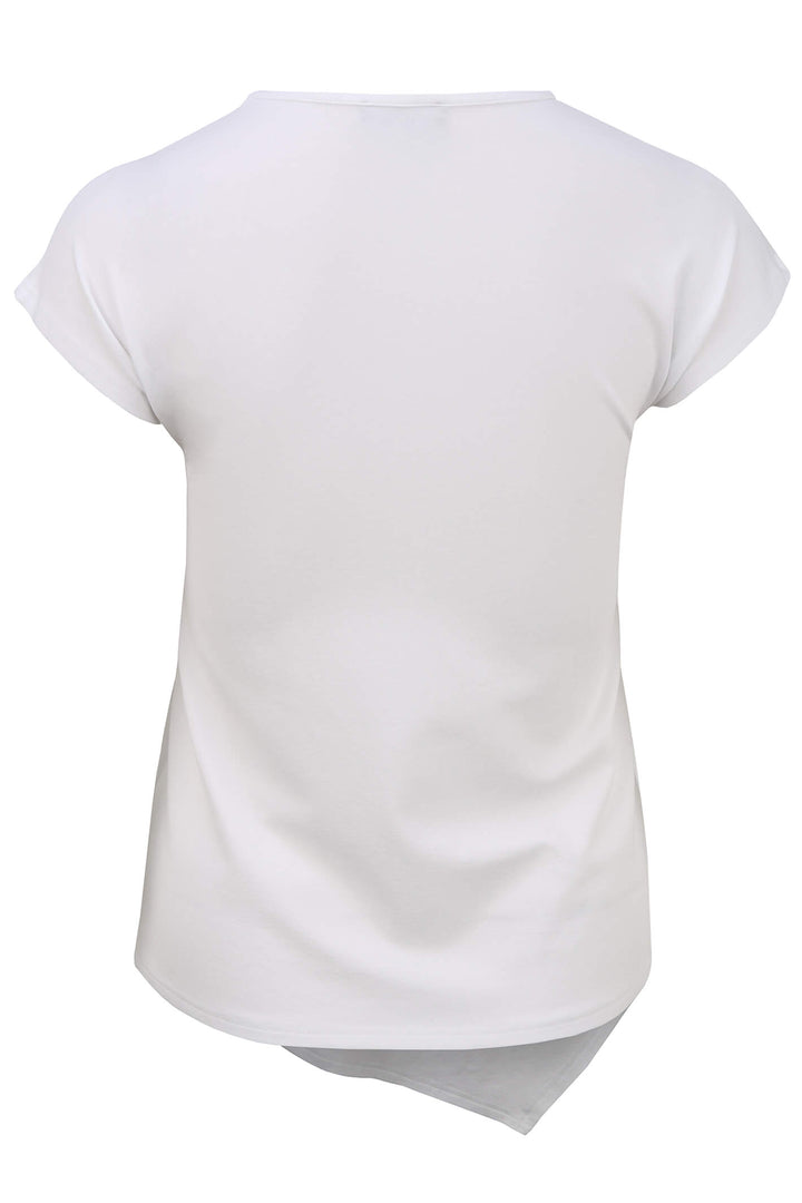 Doris Streich 501 270 White Asymmetric Hem T-Shirt - Shirley Allum Boutique