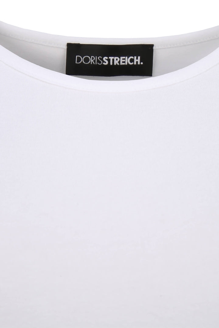 Doris Streich 501 270 White Asymmetric Hem T-Shirt - Shirley Allum Boutique