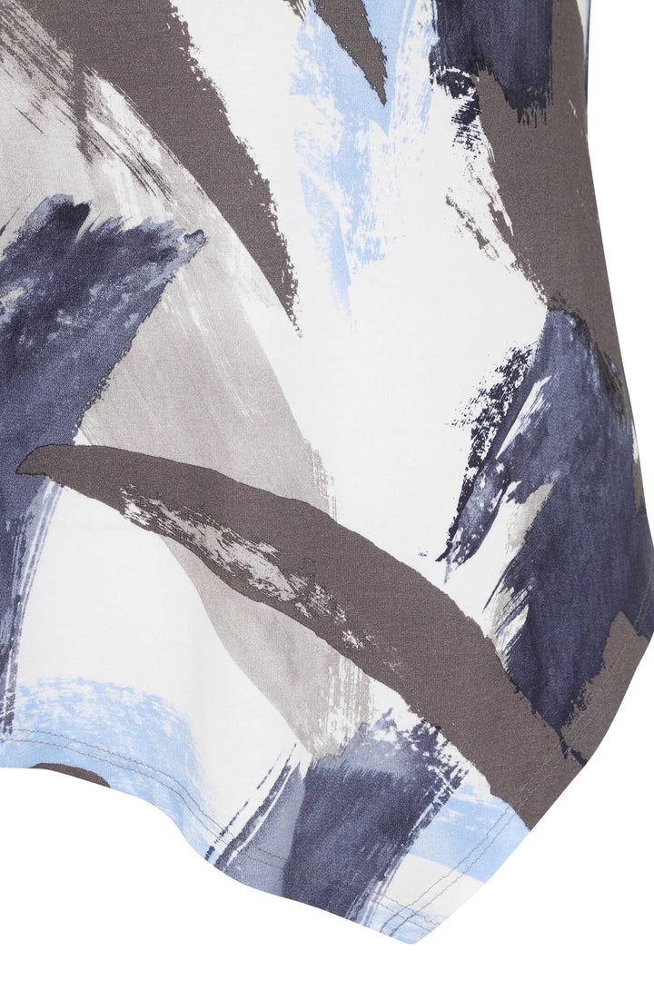 Doris Streich 501 474 56 Blue Patterned T-Shirt - Shirley Allum Boutique