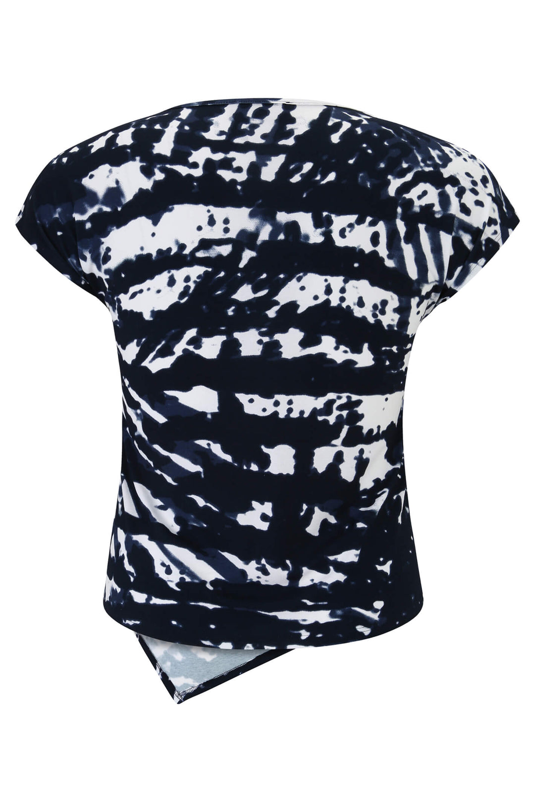 Doris Streich 501 505 Navy Print Asymmetric T-Shirt - Shirley Allum Boutique