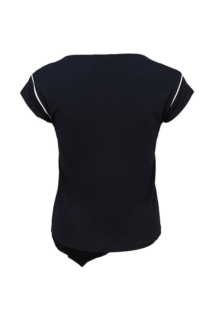 Doris Streich 527 270 50 Navy Asymmetric T-Shirt - Shirley Allum