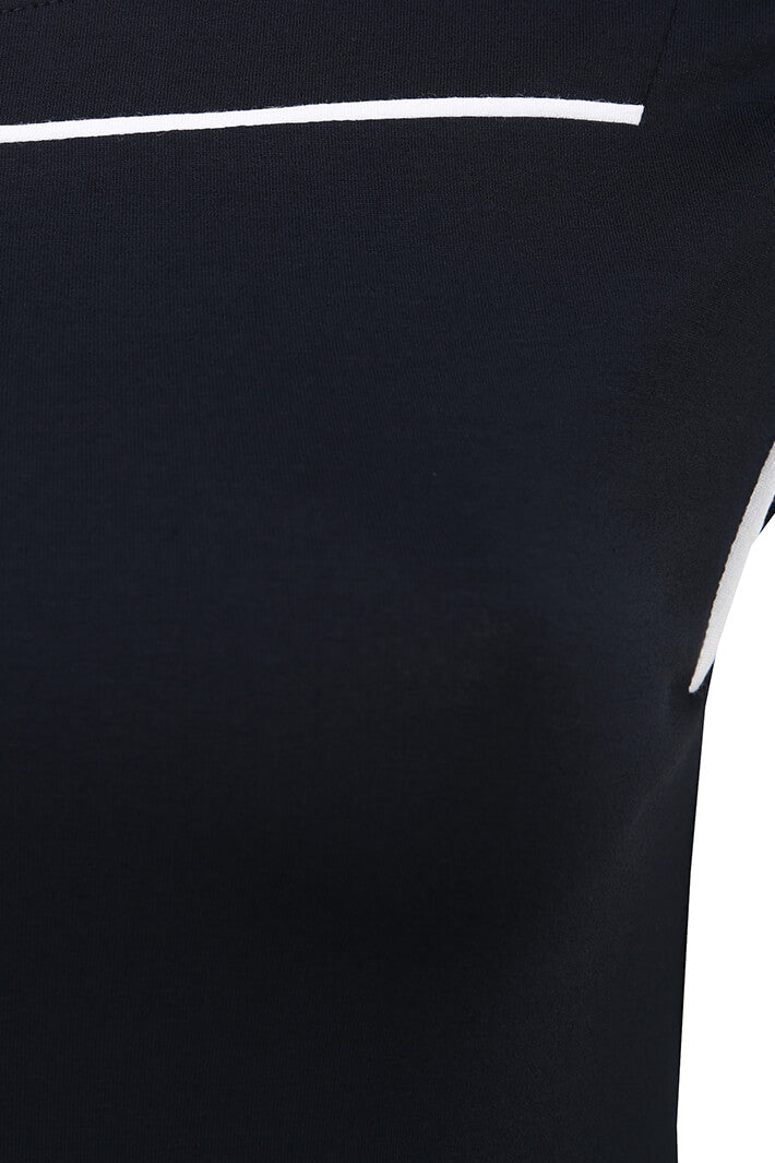 Doris Streich 527 270 50 Navy Asymmetric T-Shirt - Shirley Allum