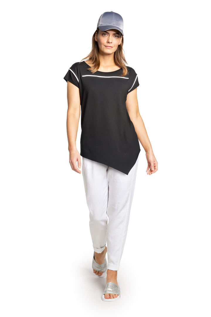 Doris Streich 527 270 50 Navy Asymmetric T-Shirt - Shirley Allum