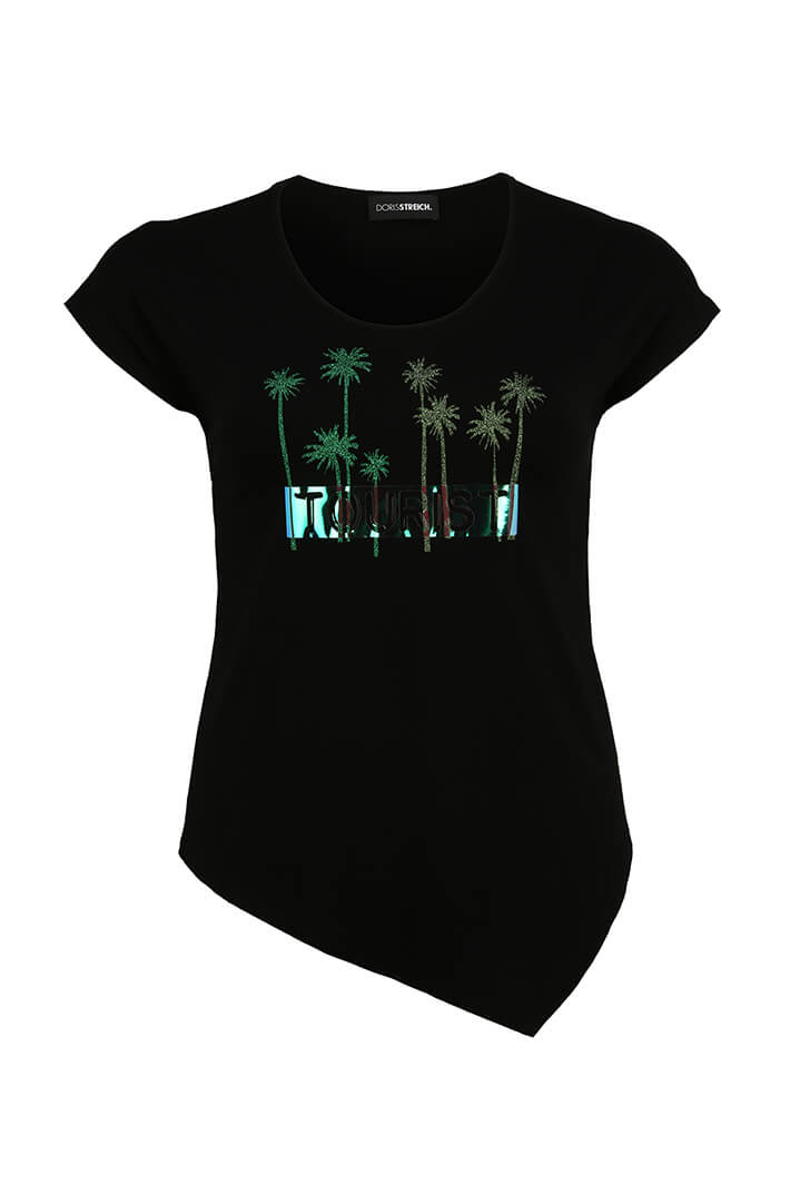 Doris Streich 550 270 99 Black Tropical Tourist T-Shirt - Shirley Allum