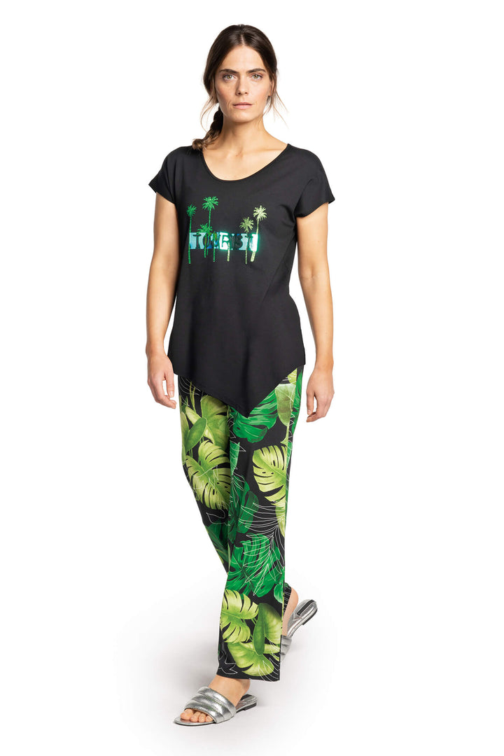 Doris Streich 550 270 99 Black Tropical Tourist T-Shirt - Shirley Allum