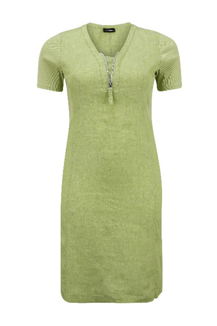 Doris Streich 617 135 Cotton Mix Dress Green - Doris Streich#colour_green