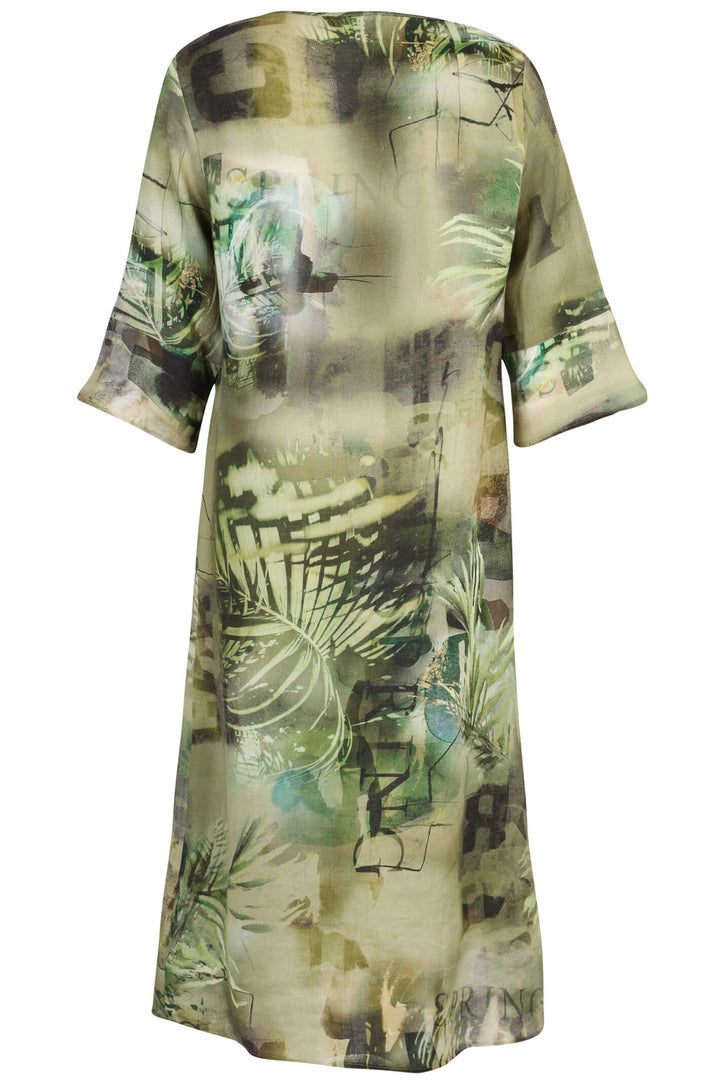 Doris Streich 637 668 Khaki Green Print Dress