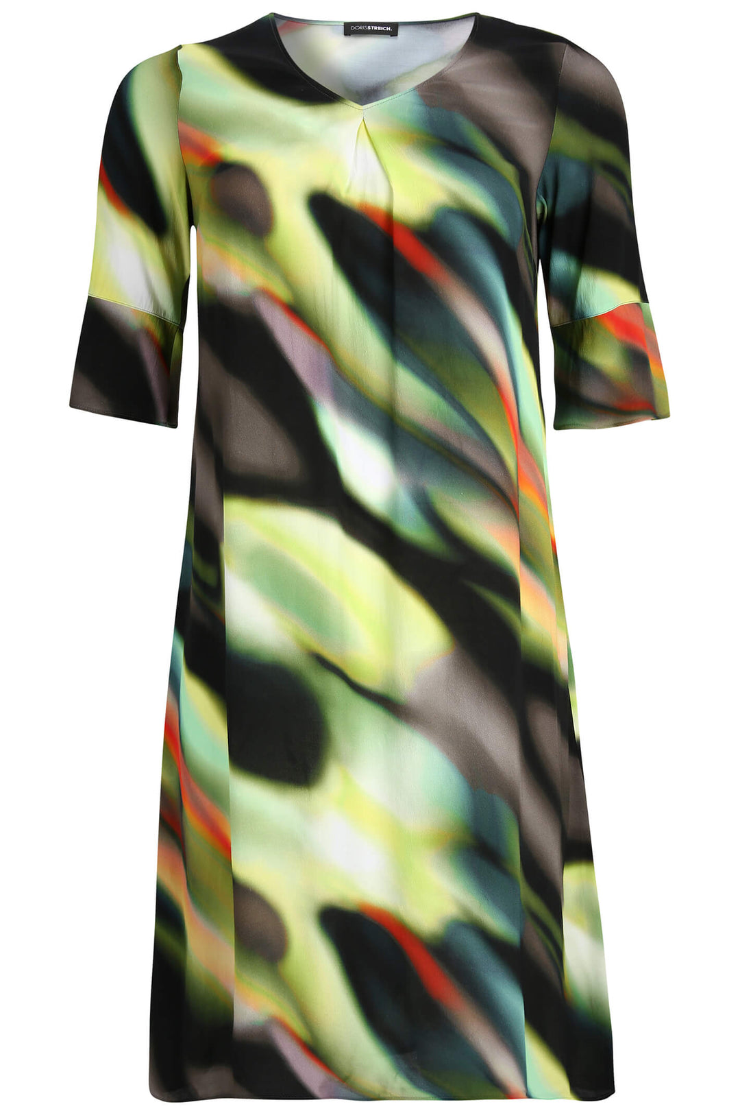 Doris Streich 637 676 Green Print Dress With Sleeves - Shirley Allum Boutique